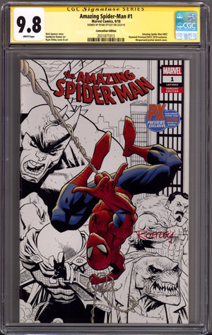 Amazing Spider-Man Vol 5 1 (802) CGC 9.8 (NM/M) (2018) Ottley Previews Exclusive Variant Signed x1 Cover Ryan Ottley