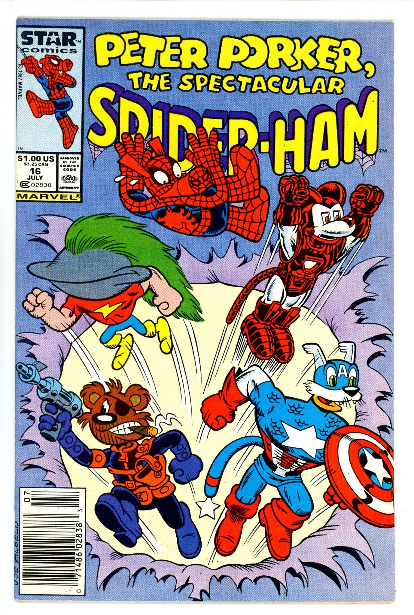 Peter Porker, the Spectacular Spider-Ham 16 FN (6.0) (1987) Newsstand 