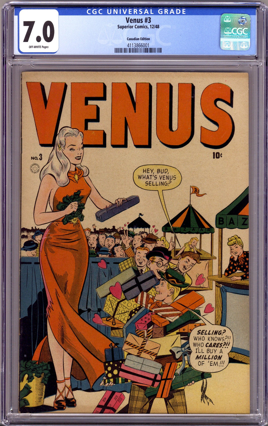 Venus 3 CGC 7.0 (FN/VF) (1949) Canadian Edition