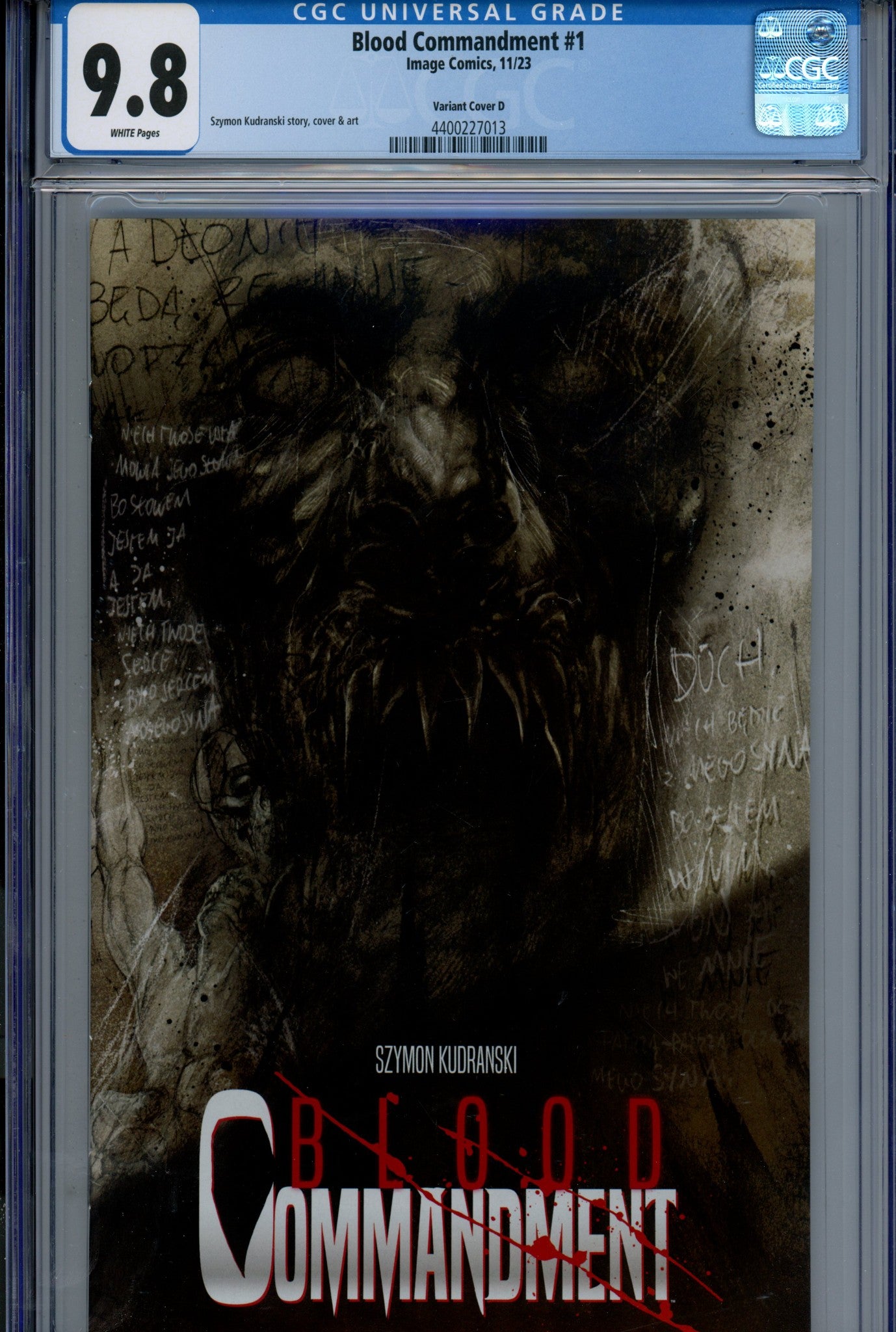 Blood Commandment 1 CGC 9.8 (NM/M) (2023) Kudranski Variant 