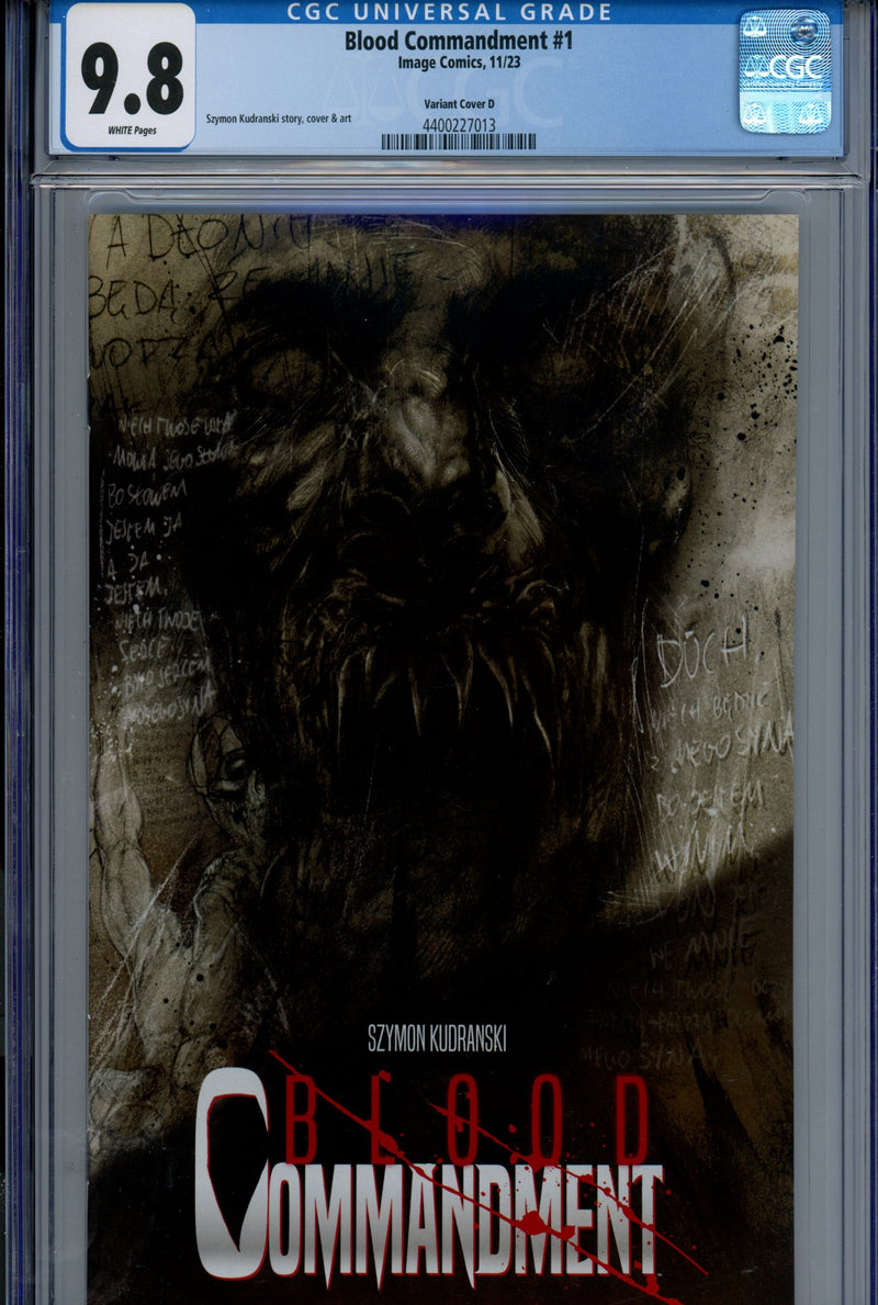 Blood Commandment 1 CGC 9.8 (NM/M) (2023) Kudranski Variant 