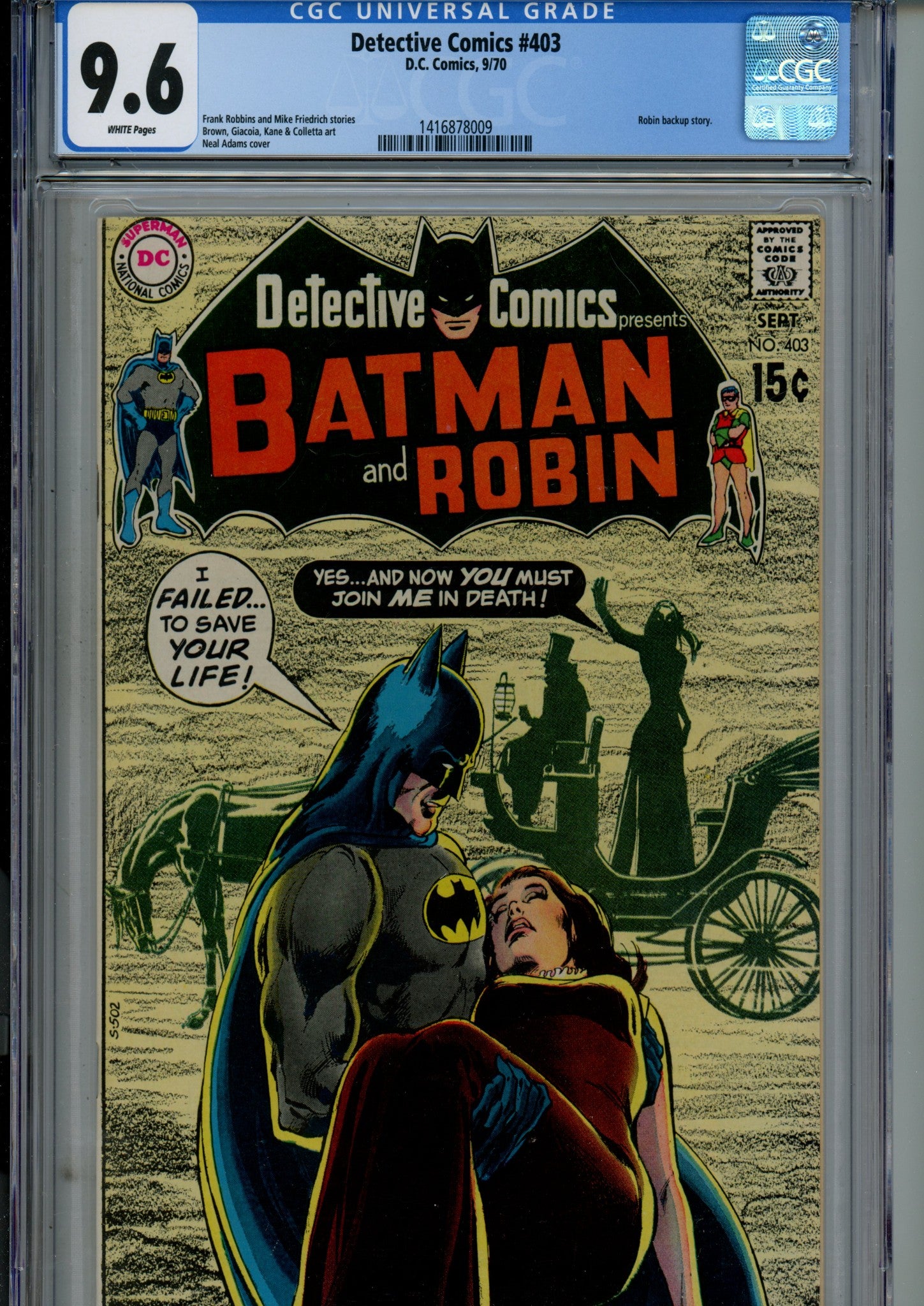 Detective Comics Vol 1 403 CGC 9.6 (NM+) (1970) 
