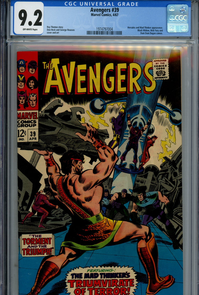 The Avengers Vol 1 39 CGC 9.2 (NM-) (1967) 