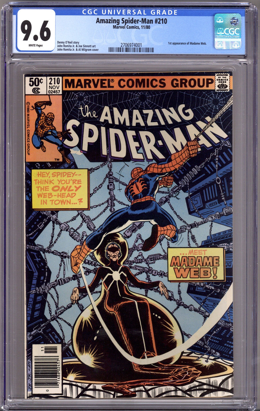 The Amazing Spider-Man Vol 1 210 CGC 9.6 (NM+) (1980) Newsstand 