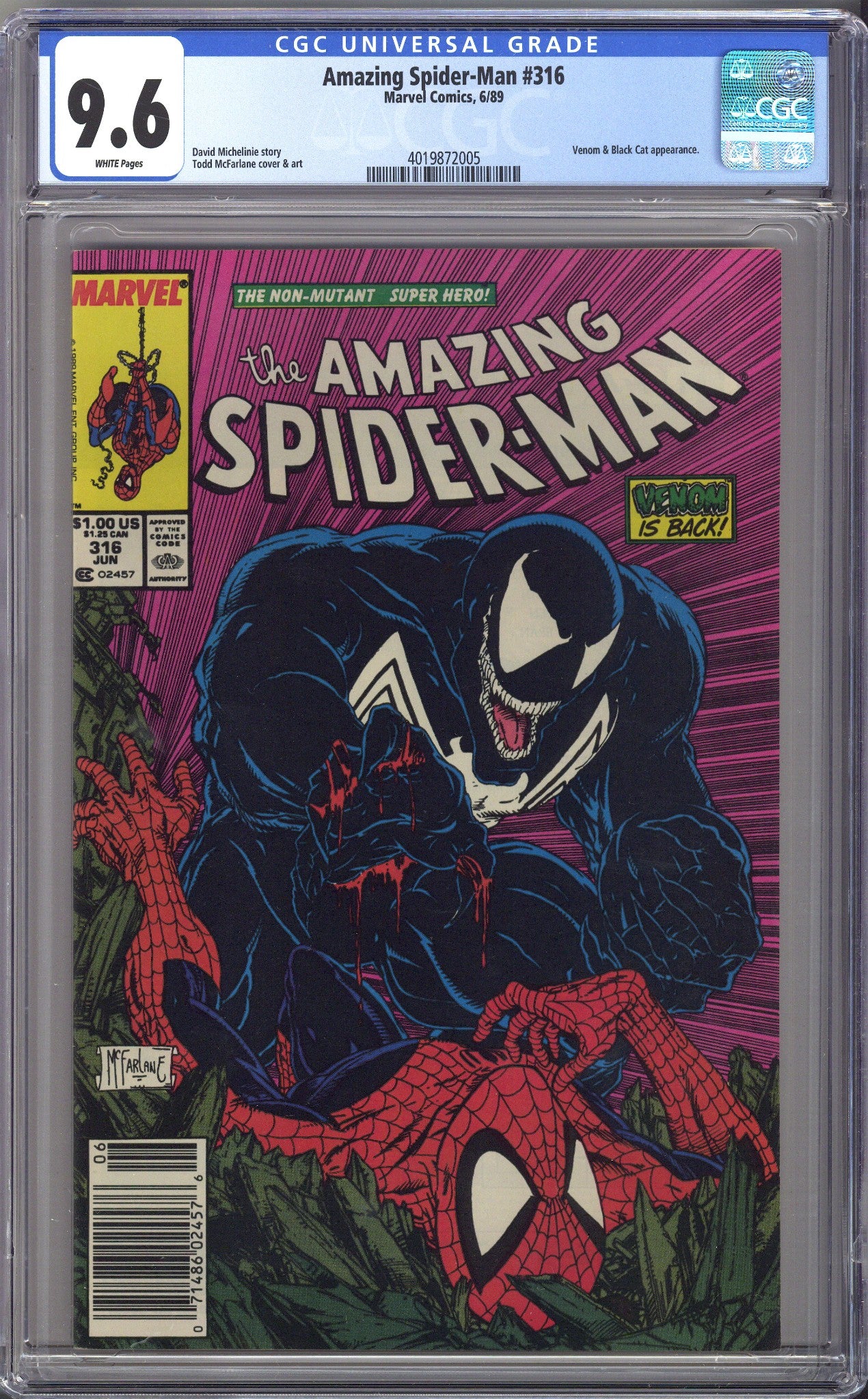 The Amazing Spider-Man Vol 1 316 CGC 9.6 (NM+) (1989) Newsstand 