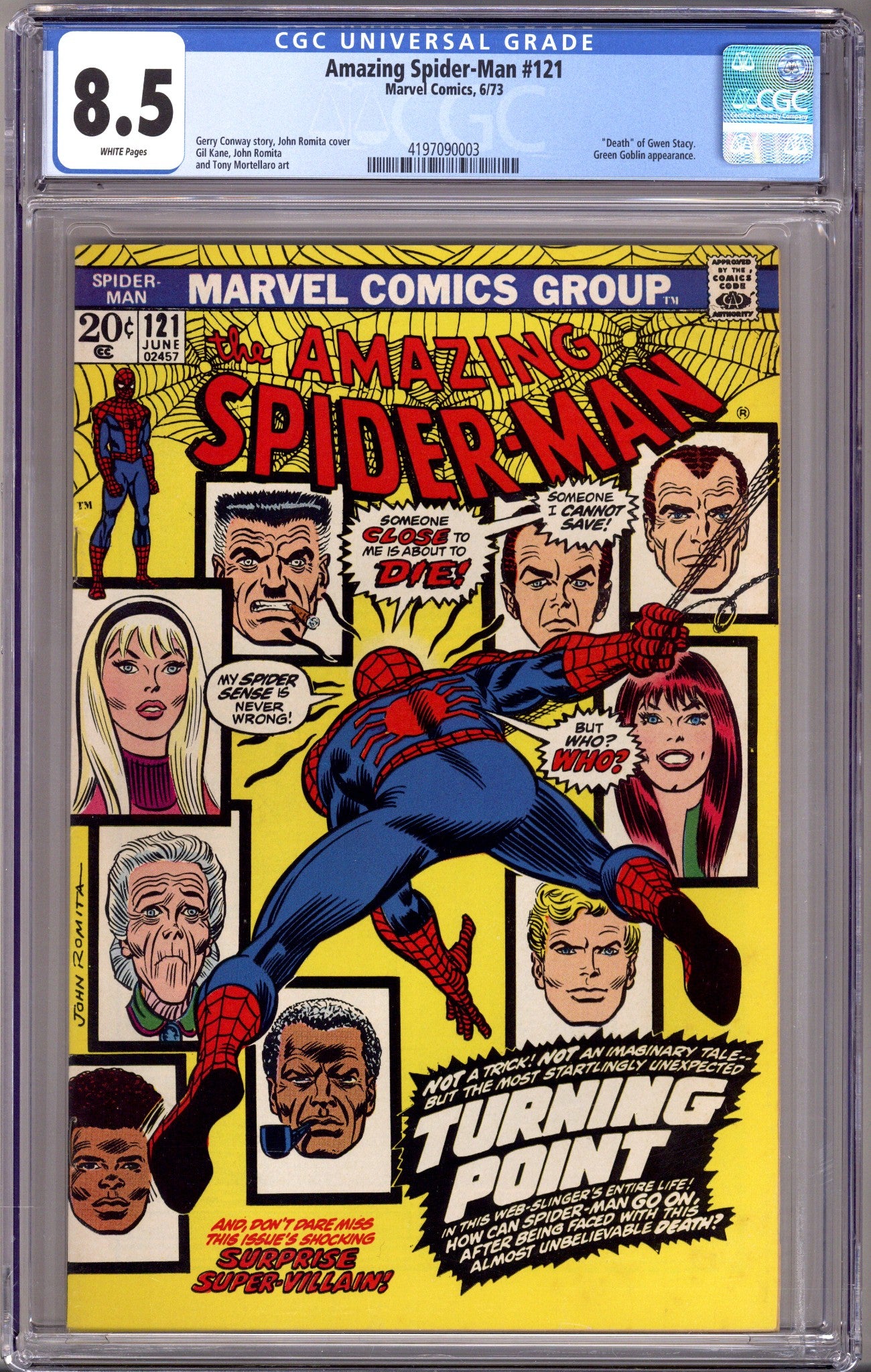 The Amazing Spider-Man Vol 1 121 CGC 8.5 (VF+) (1973) 