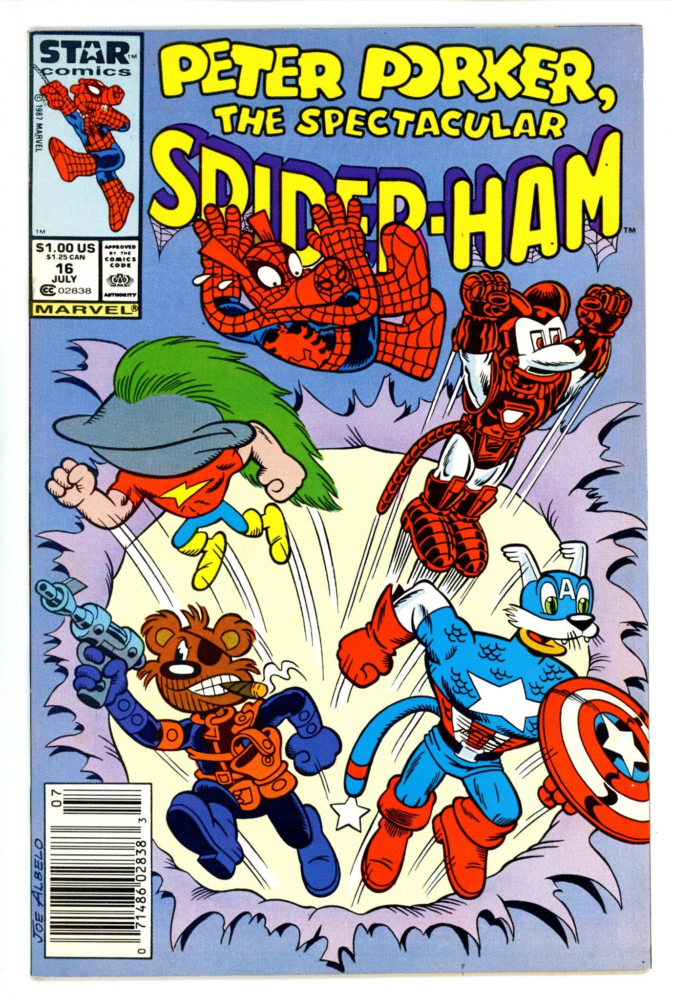 Peter Porker, the Spectacular Spider-Ham 16 VF- (7.5) (1987) Newsstand 