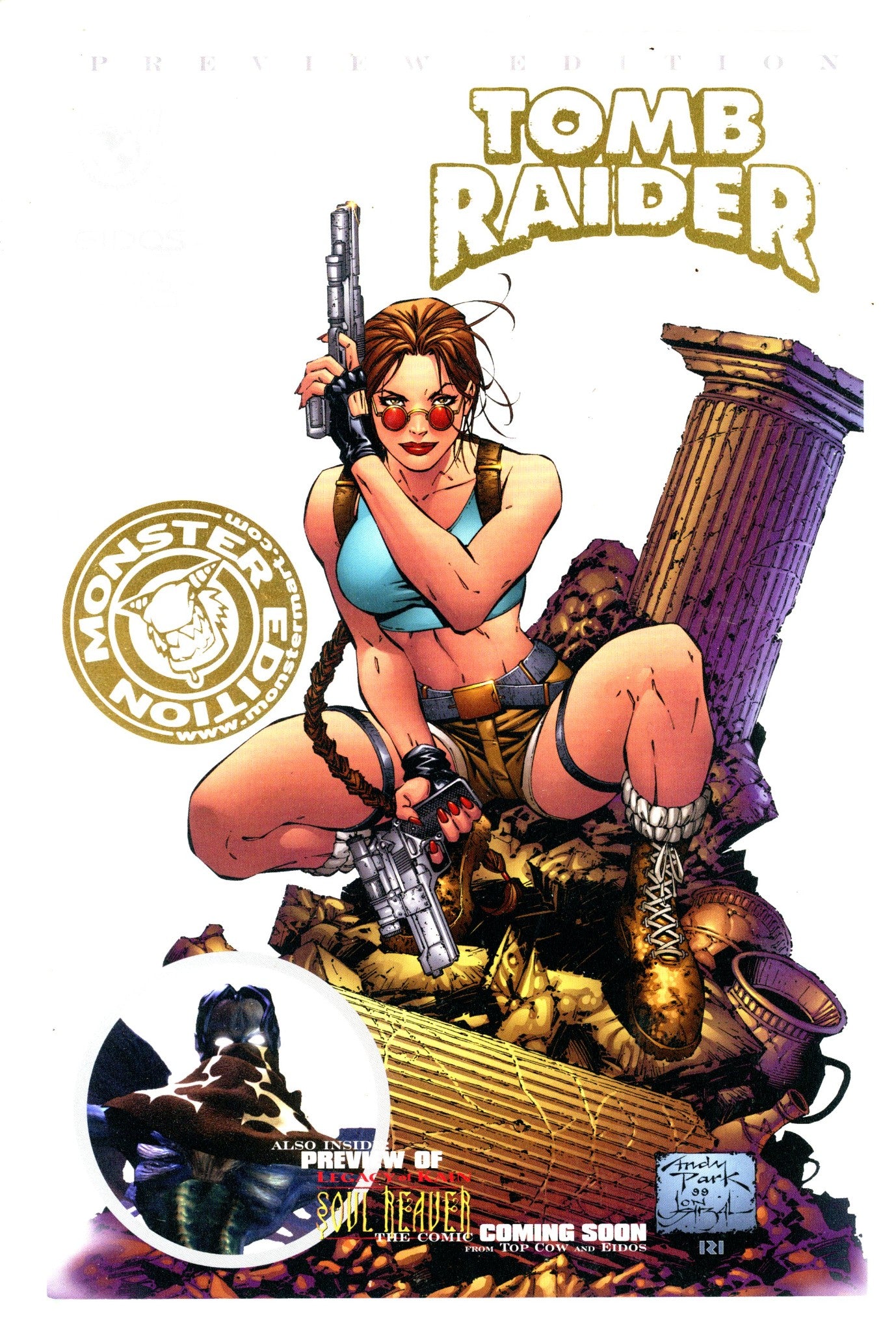 Tomb Raider Preview [nn] Park Monster Gold Foil Variant NM- (1999)