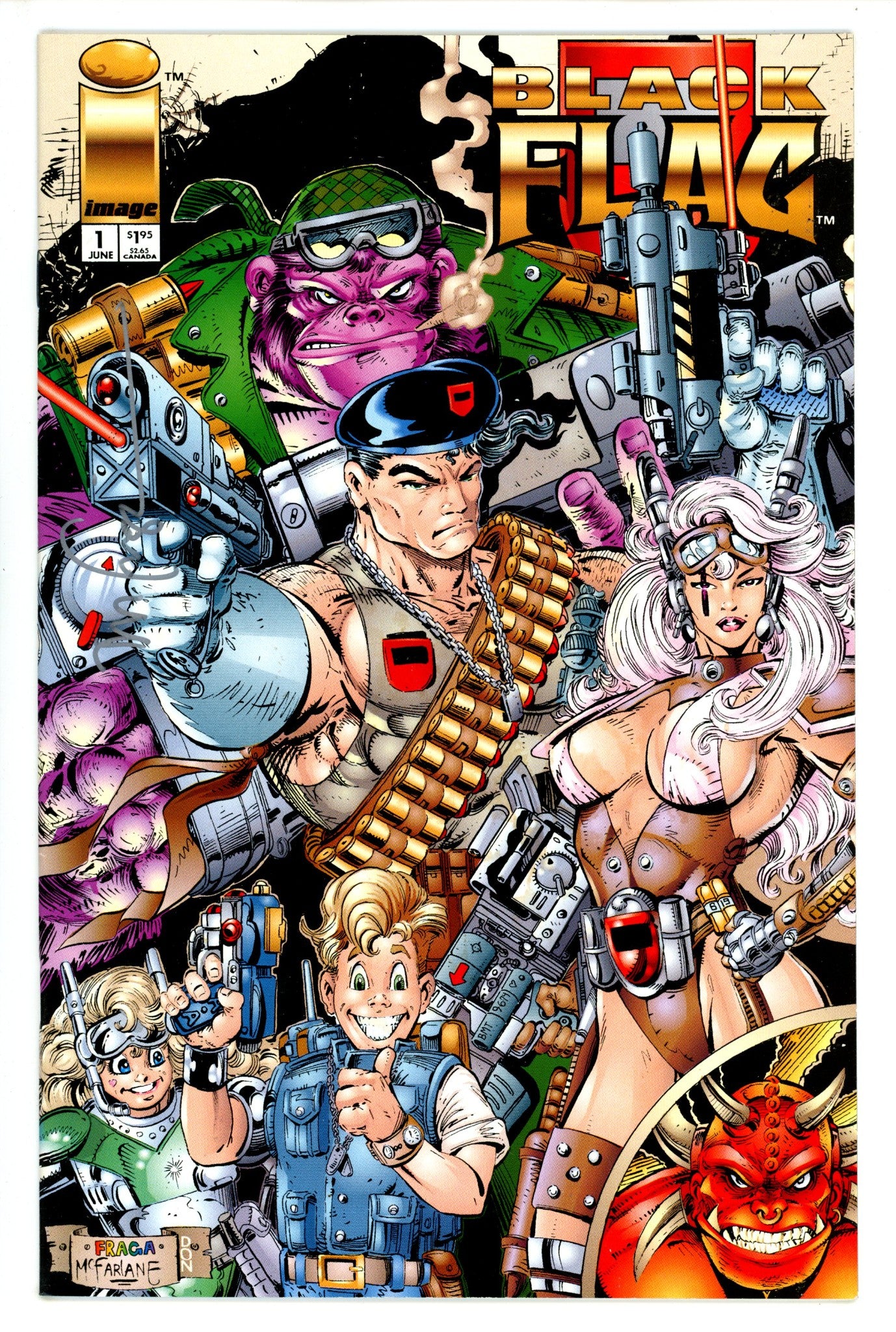 Black Flag Preview Edition 1 VF/NM Signed Dan Fraga (1994)