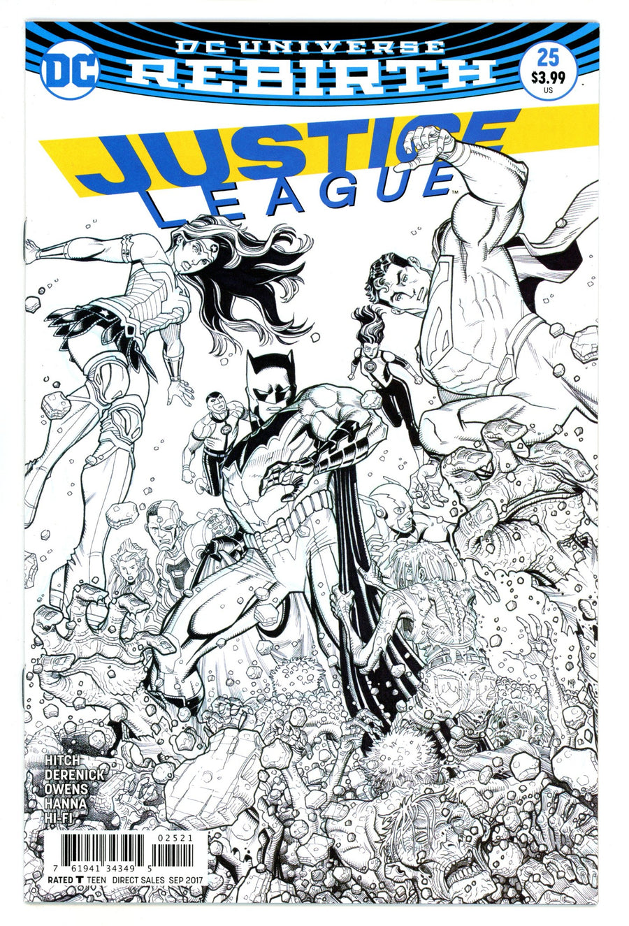 Justice League Vol 2 25 High Grade (2017) Bradshaw B&W Variant 