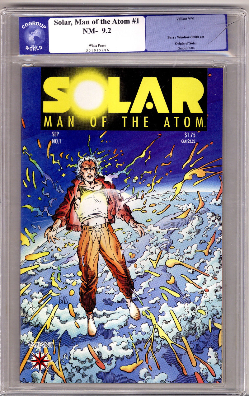 Solar, Man of the Atom Vol 1 1 CGG 9.2 (NM-) Cracked Case (1991) 