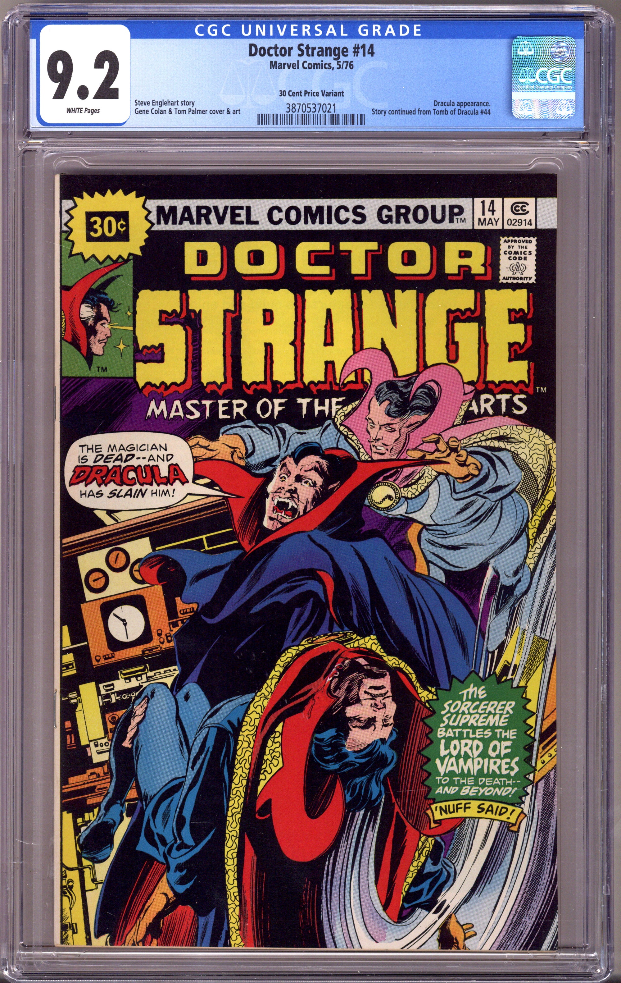 Doctor Strange Vol 2 14 CGC 9.2 (NM-) 30 Cent Price Variant (1976) 