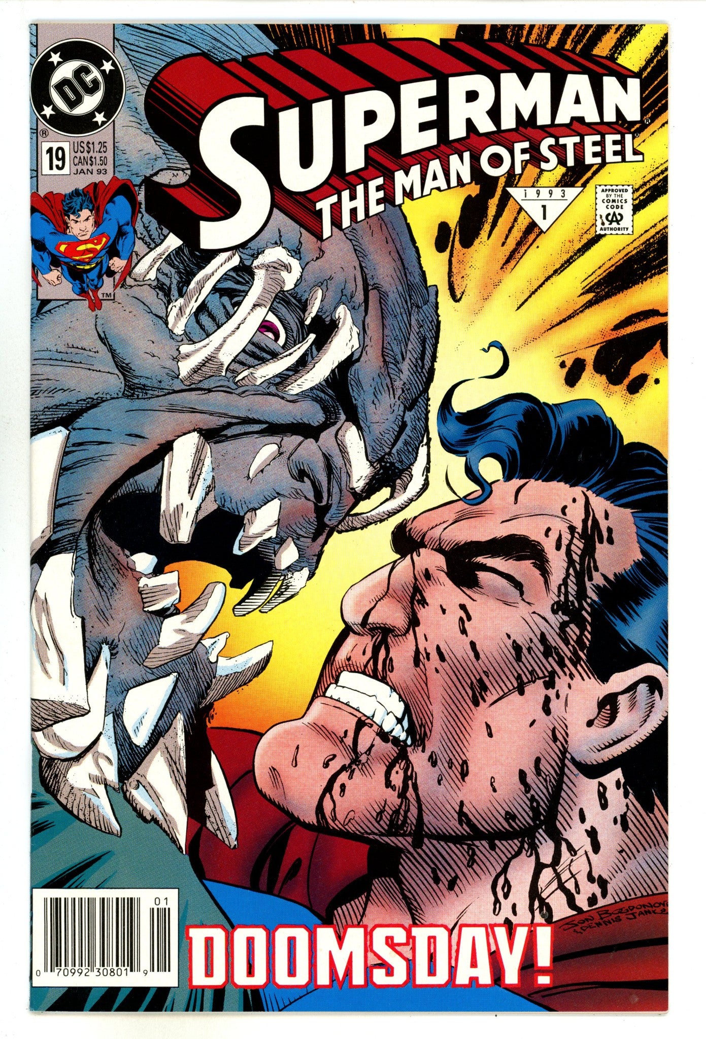 Superman: The Man of Steel 19 VF+ (8.5) (1993) Newsstand 