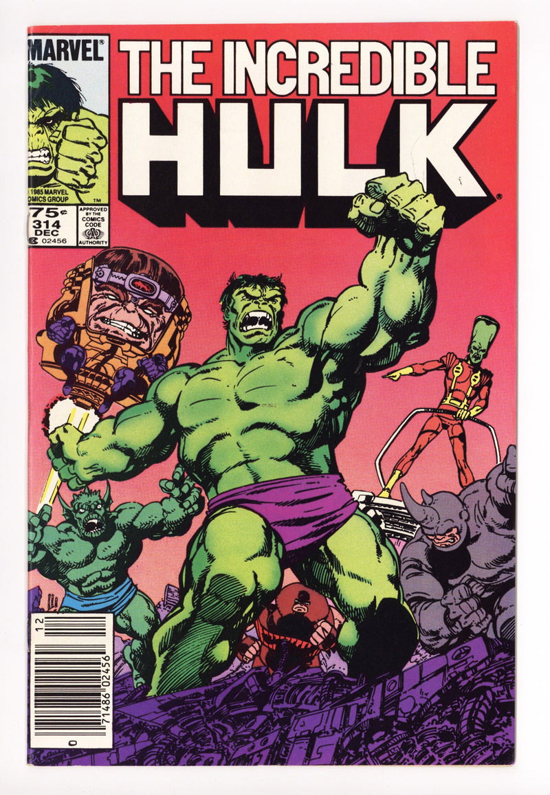 The Incredible Hulk Vol 1 314 FN+ (6.5) (1985) Canadian Price Variant 