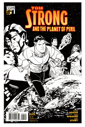 Tom Strong and the Planet of Peril 1 VF/NM (9.0) (2013) Sprouse B&W Incentive Variant