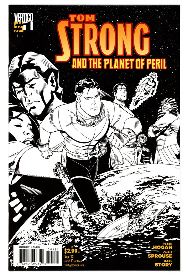 Tom Strong and the Planet of Peril 1 VF/NM (9.0) (2013) Sprouse B&W Incentive Variant