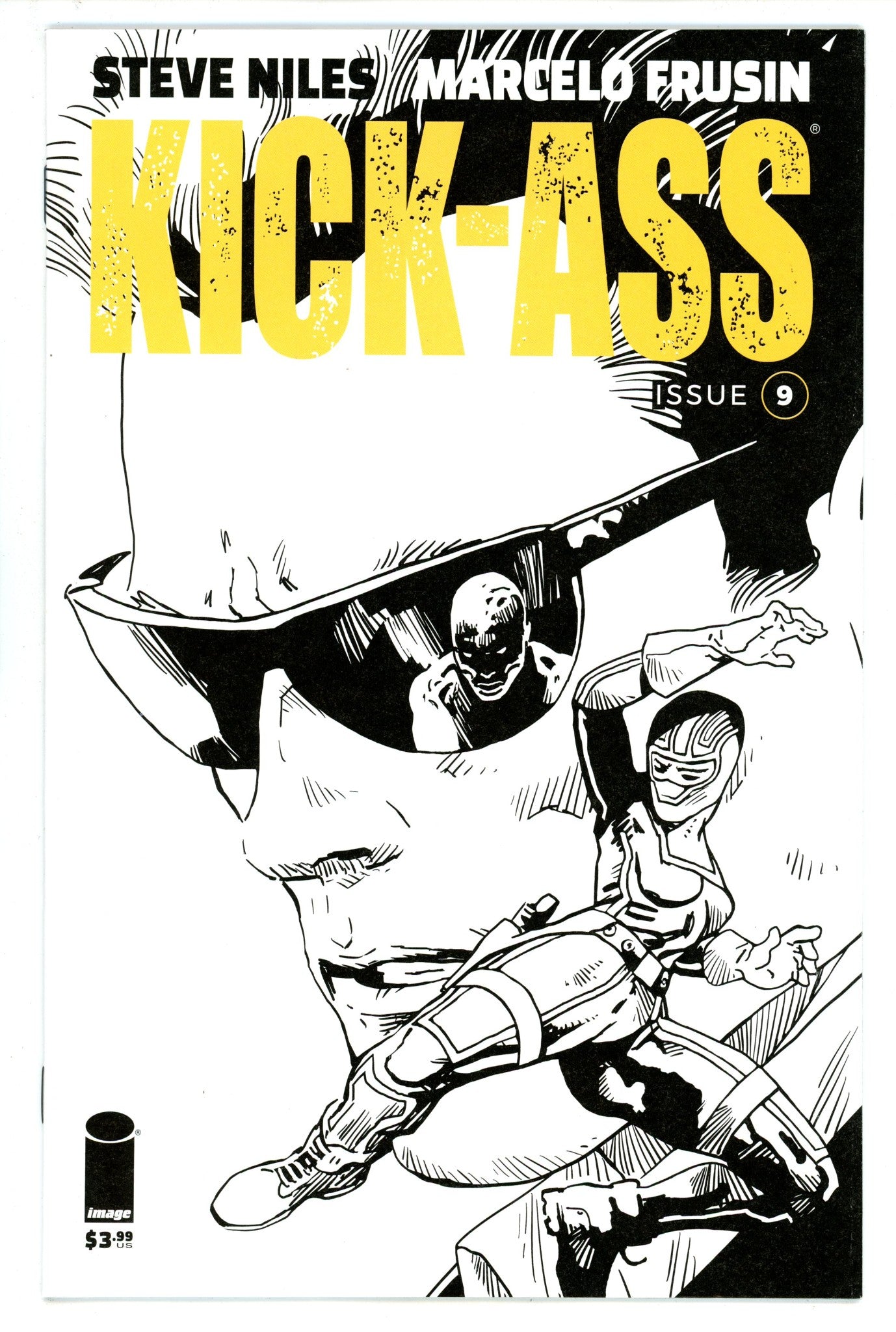 Kick-Ass Vol 4 9 High Grade (2018) Frusin B&W Variant 