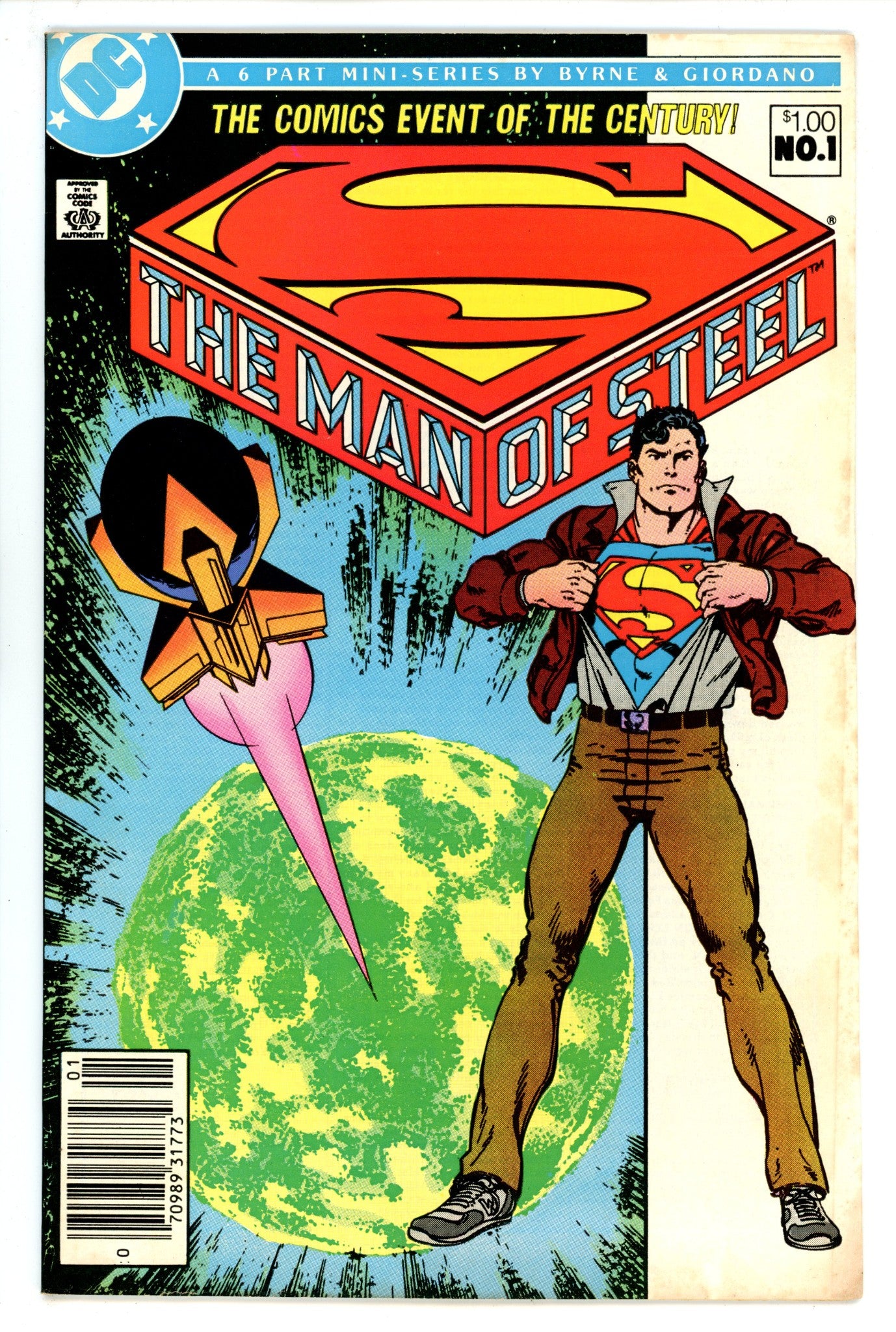 The Man of Steel Vol 1 1 FN- (5.5) (1986) Canadian Price Variant 