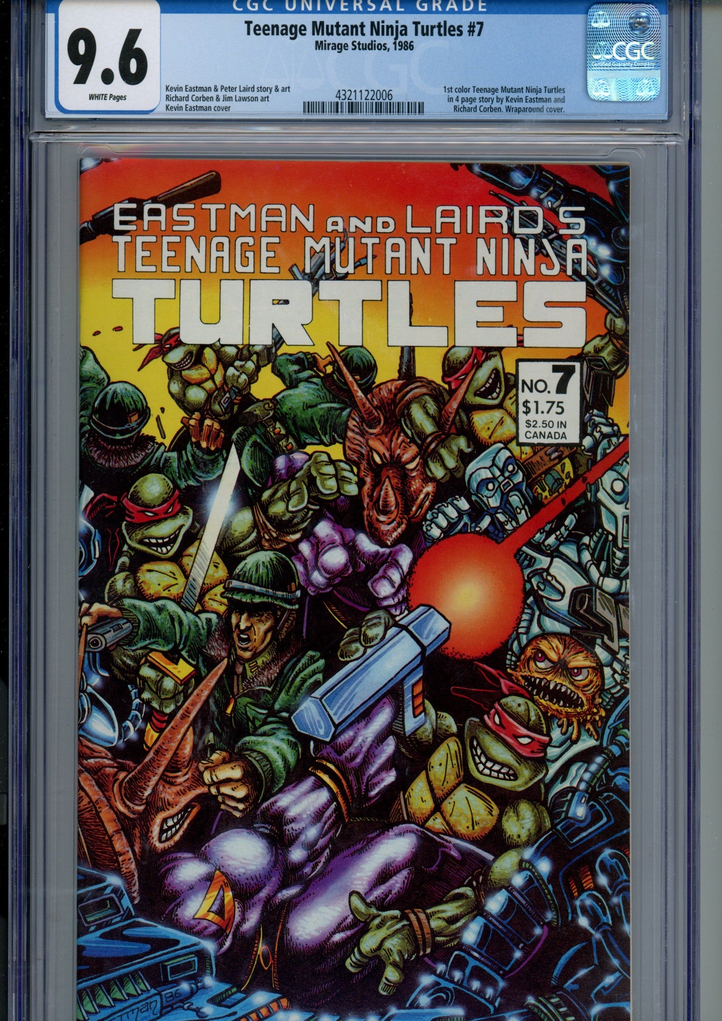 Teenage Mutant Ninja Turtles Vol 1 7 CGC 9.6 (NM+) (1986) 