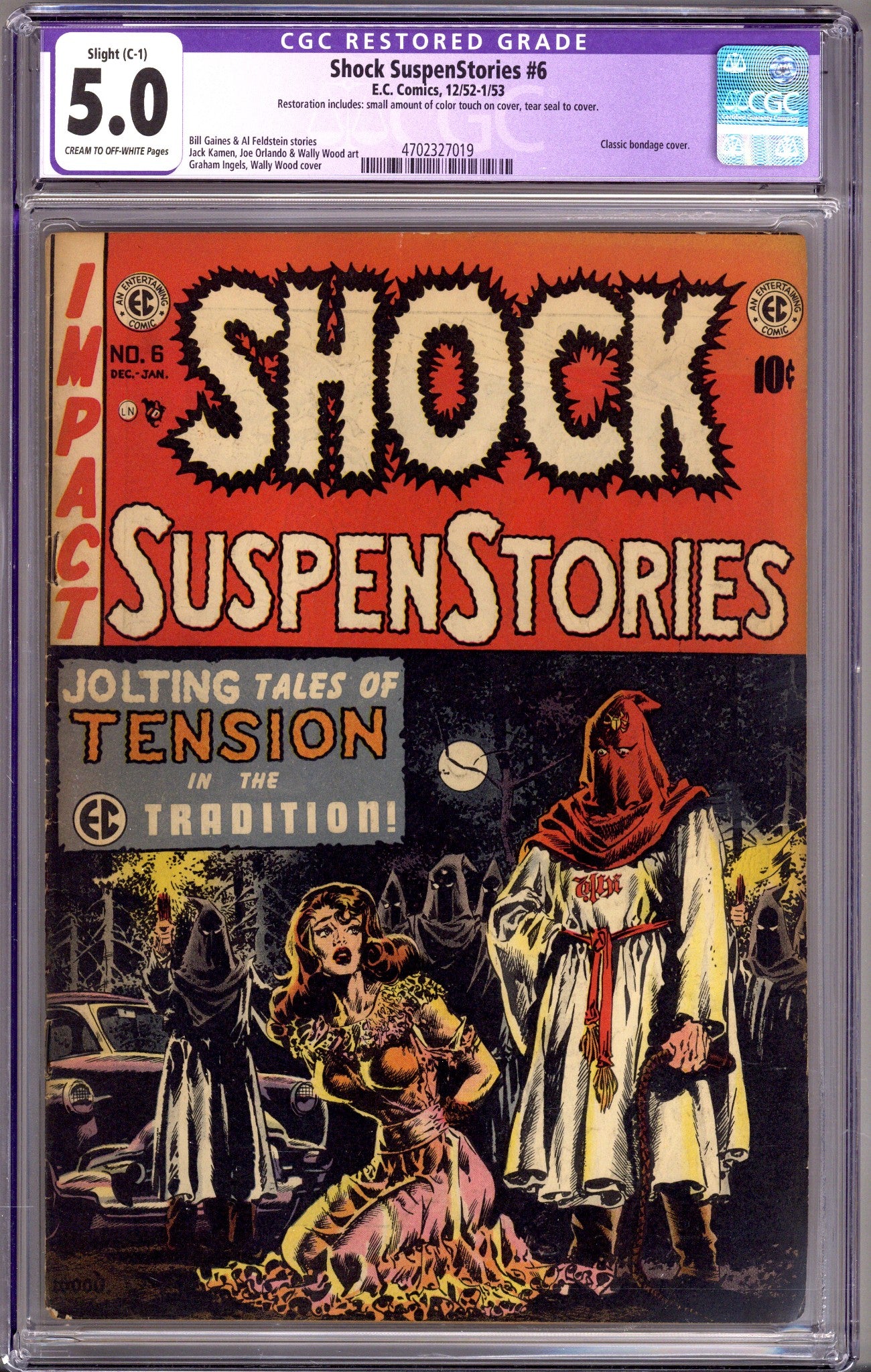 Shock SuspenStories Vol 1 6 CGC 5.0 (VG/FN) Restored (1952) 