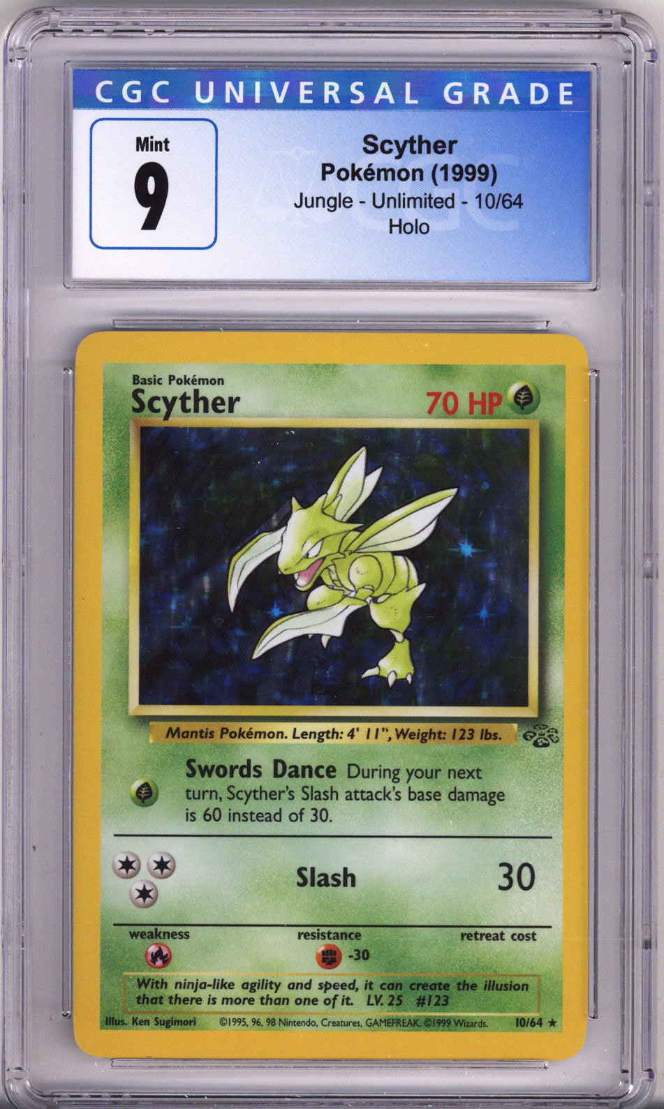 Pokemon Jungle Scyther Holo CGC Mint 9 (1999)