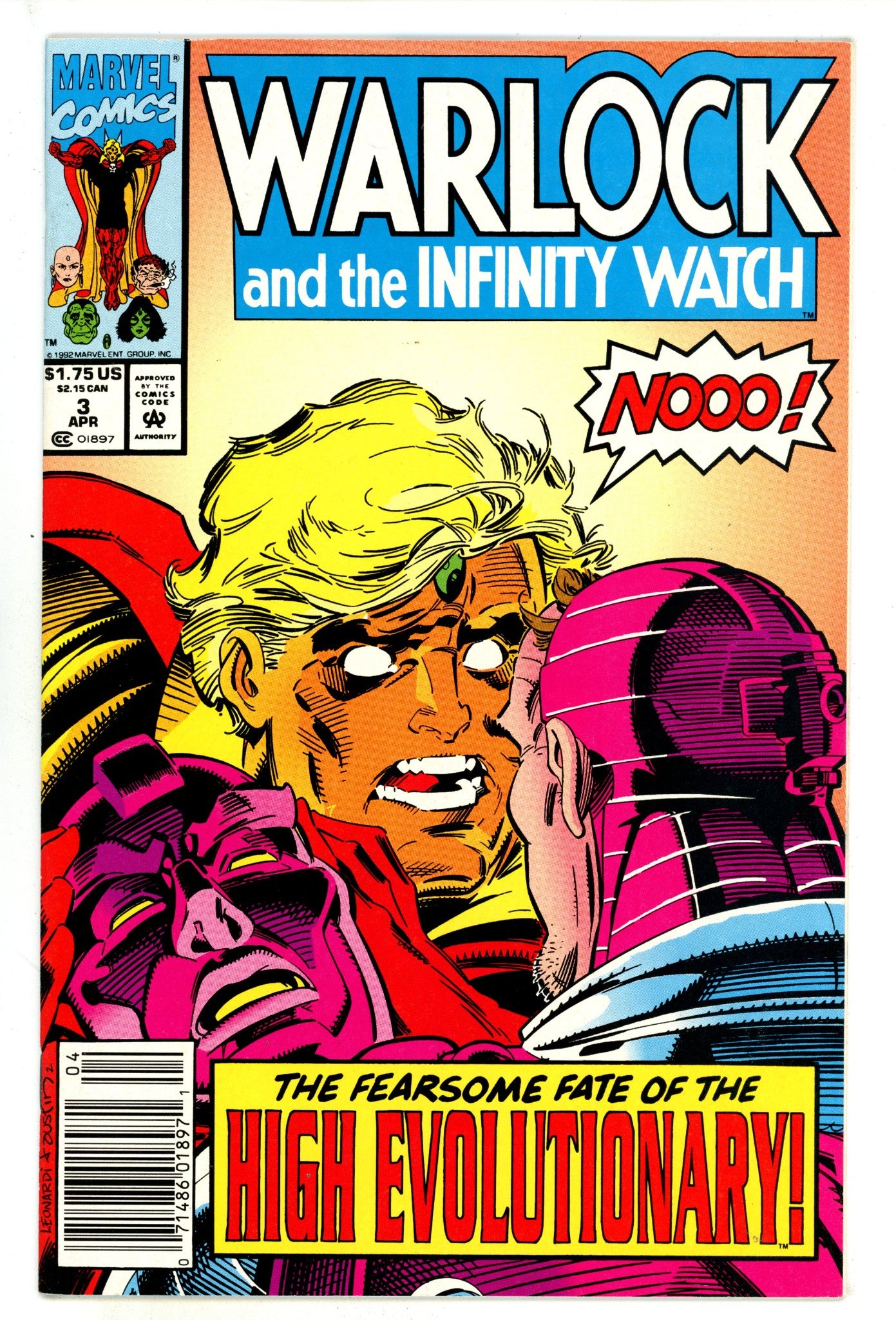 Warlock and the Infinity Watch 3 Mid Grade (1992) Newsstand 