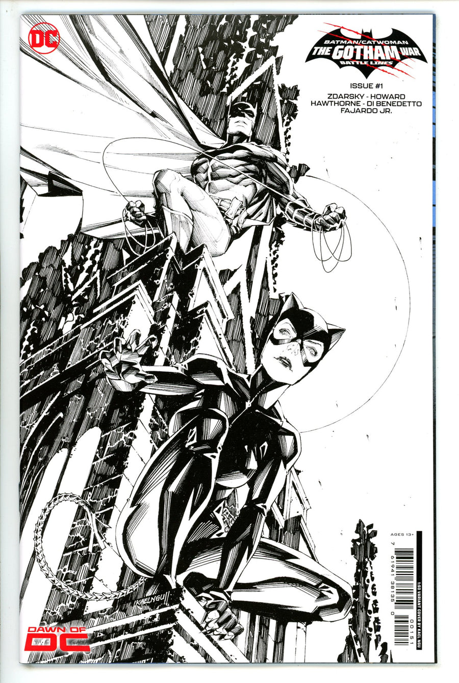 Batman / Catwoman: The Gotham War - Battle Lines 1 Ngu B&W Incentive Variant NM- (2023)