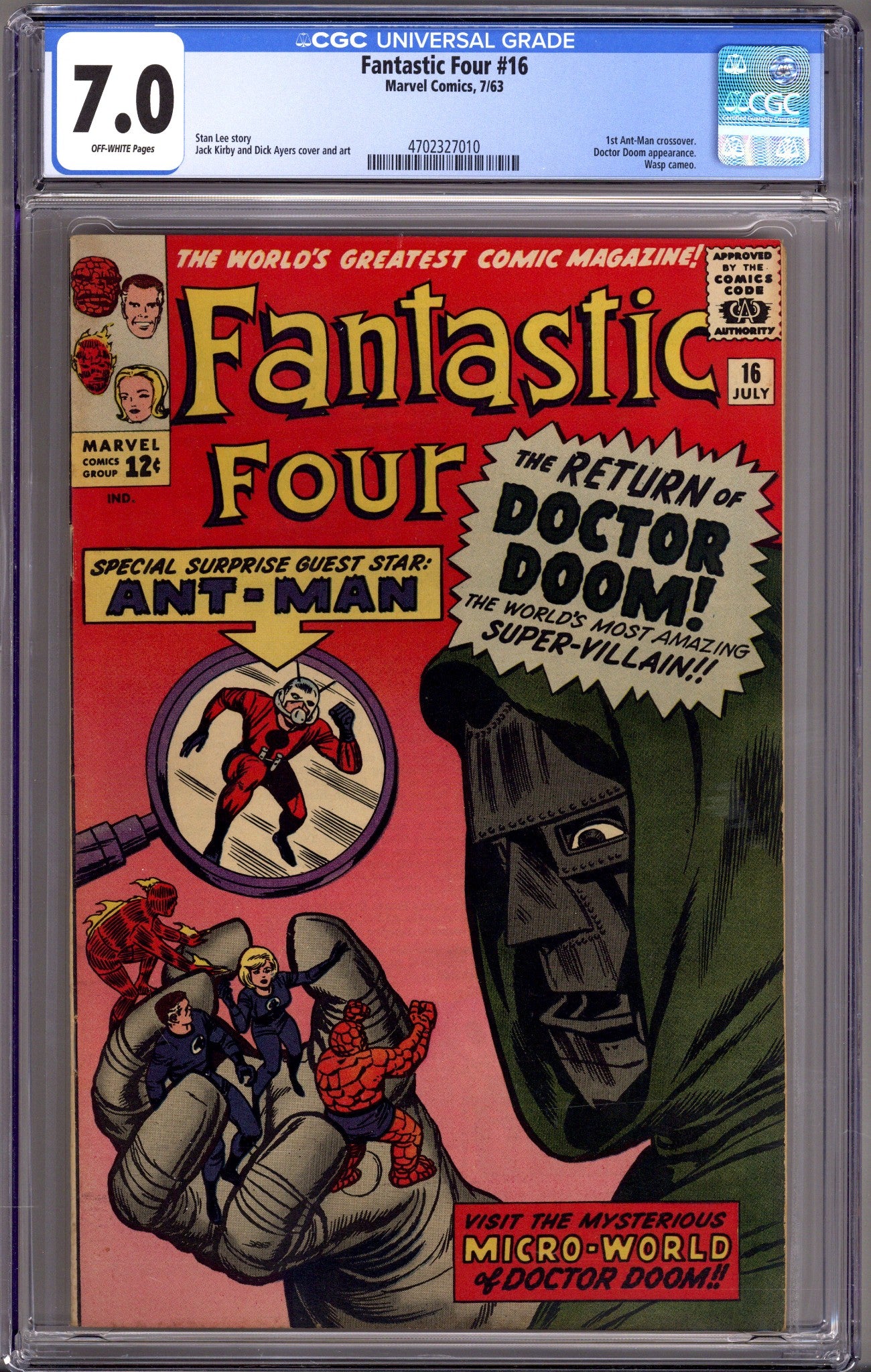 Fantastic Four Vol 1 16 CGC 7.0 (FN/VF) (1963) 