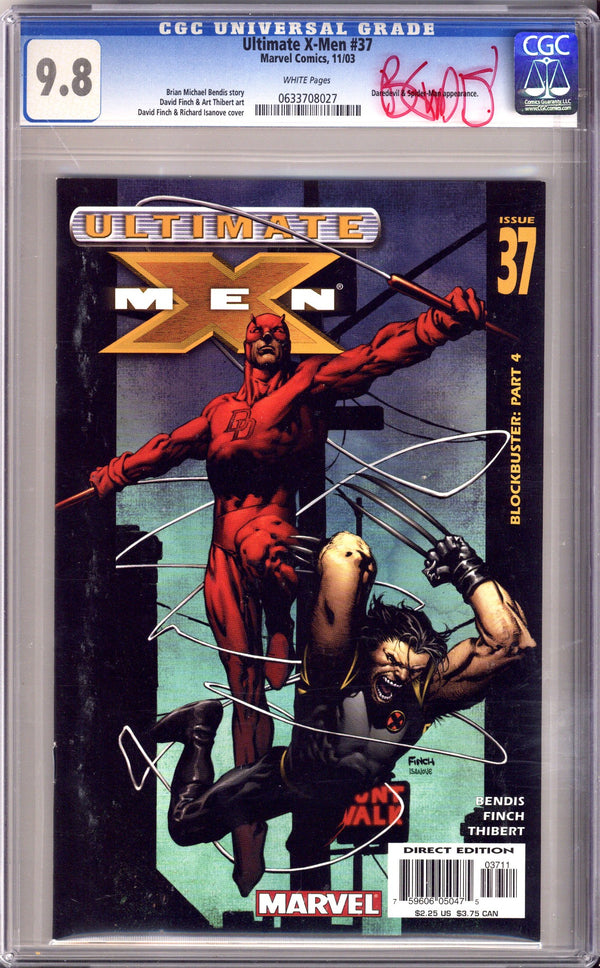 Ultimate X-Men Vol 1 37 CGC 9.8 (NM/M) (2003) Signed x1 On Case Brian Michael Bendis