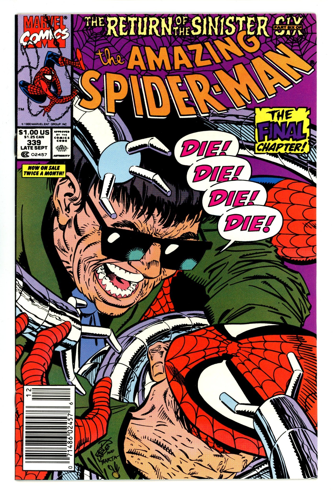 The Amazing Spider-Man Vol 1 339 VF/NM (9.0) (1990) Newsstand 