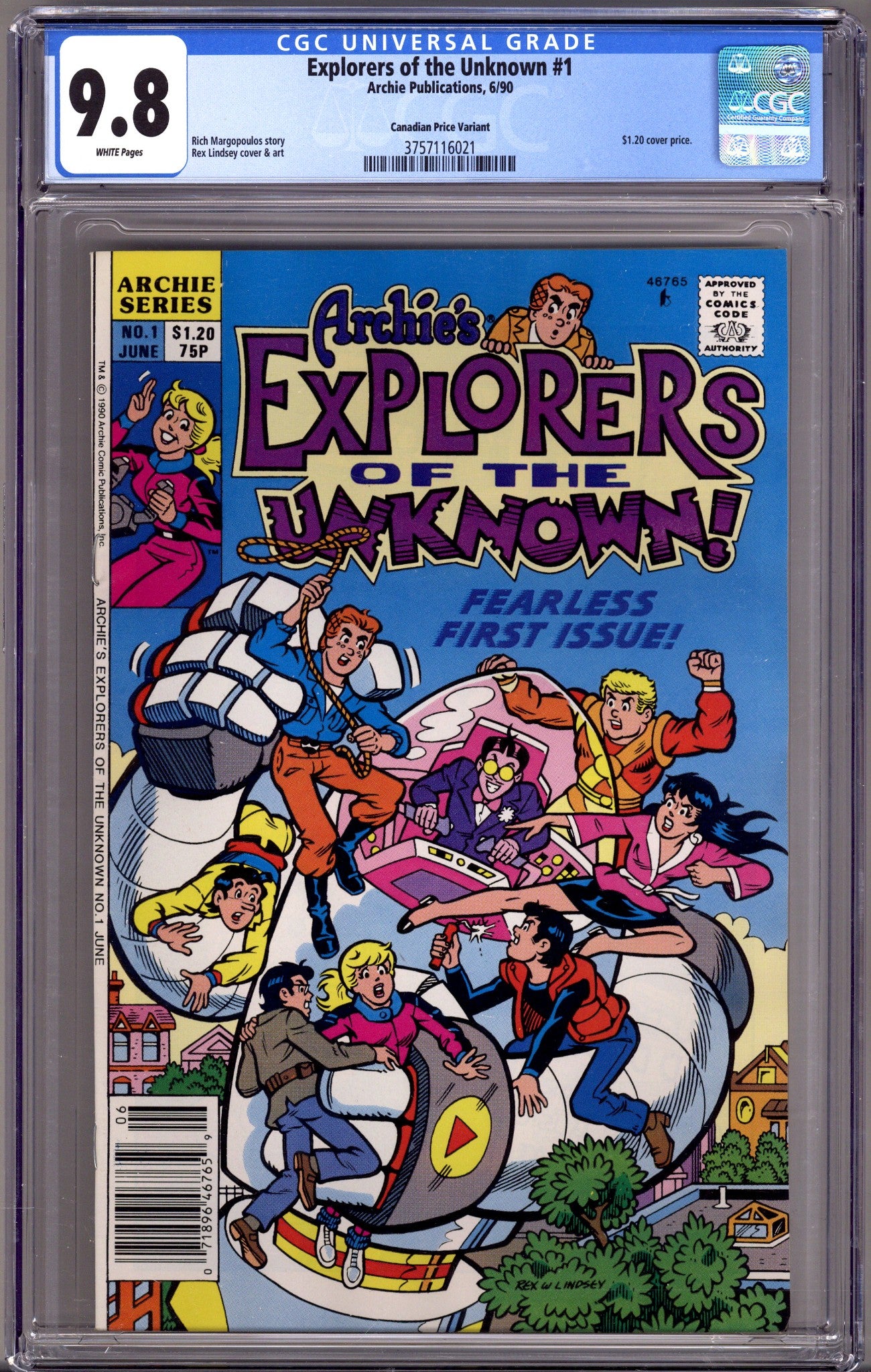 Explorers of the Unknown 1 CGC 9.8 (NM/M) (1990) Canadian Price Variant 