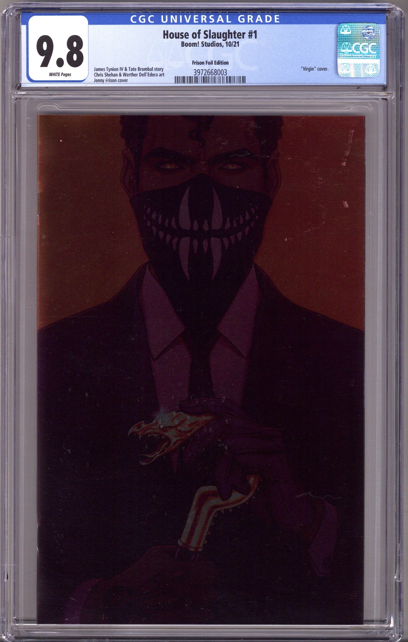 House of Slaughter 1 CGC 9.8 (NM/M) (2021) Frison Foil Virgin Incentive Variant 