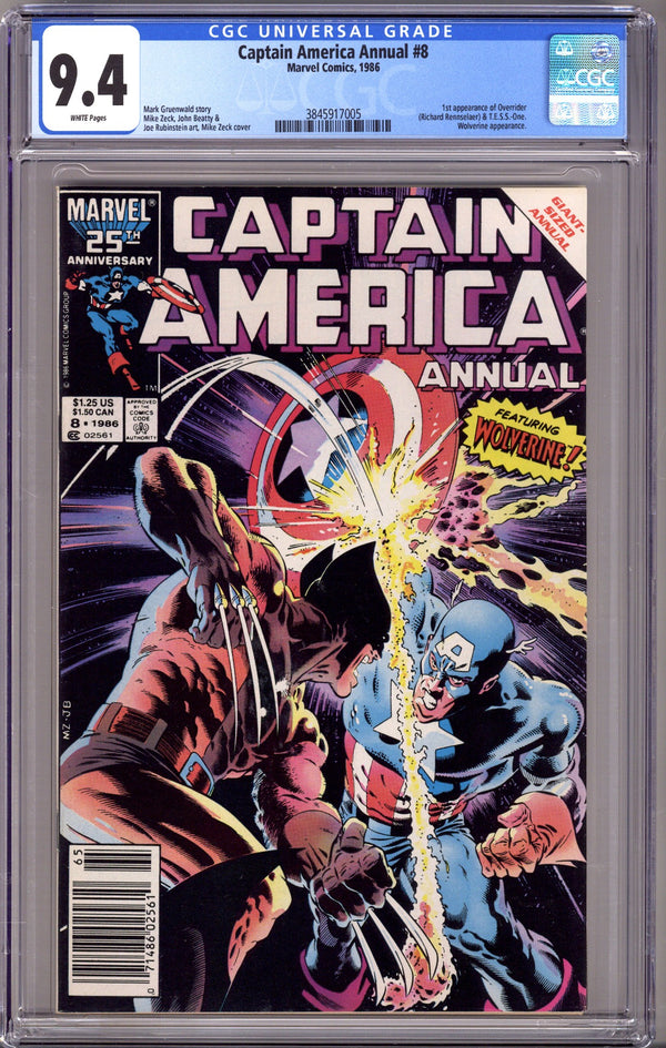 Captain America Annual Vol 1 8 CGC 9.4 (NM) (1986) Newsstand