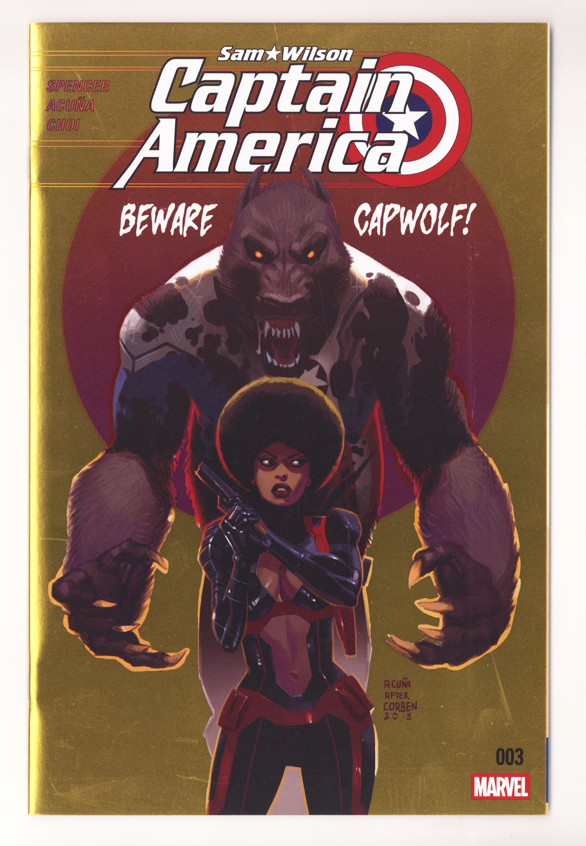 Sam Wilson: Captain America Reissue   3  NM (9.4) /300  (2025) Gold Foil Whatnot Exclusive Variant  