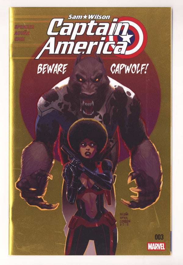 Sam Wilson: Captain America Reissue   3  NM (9.4) /300  (2025) Gold Foil Whatnot Exclusive Variant