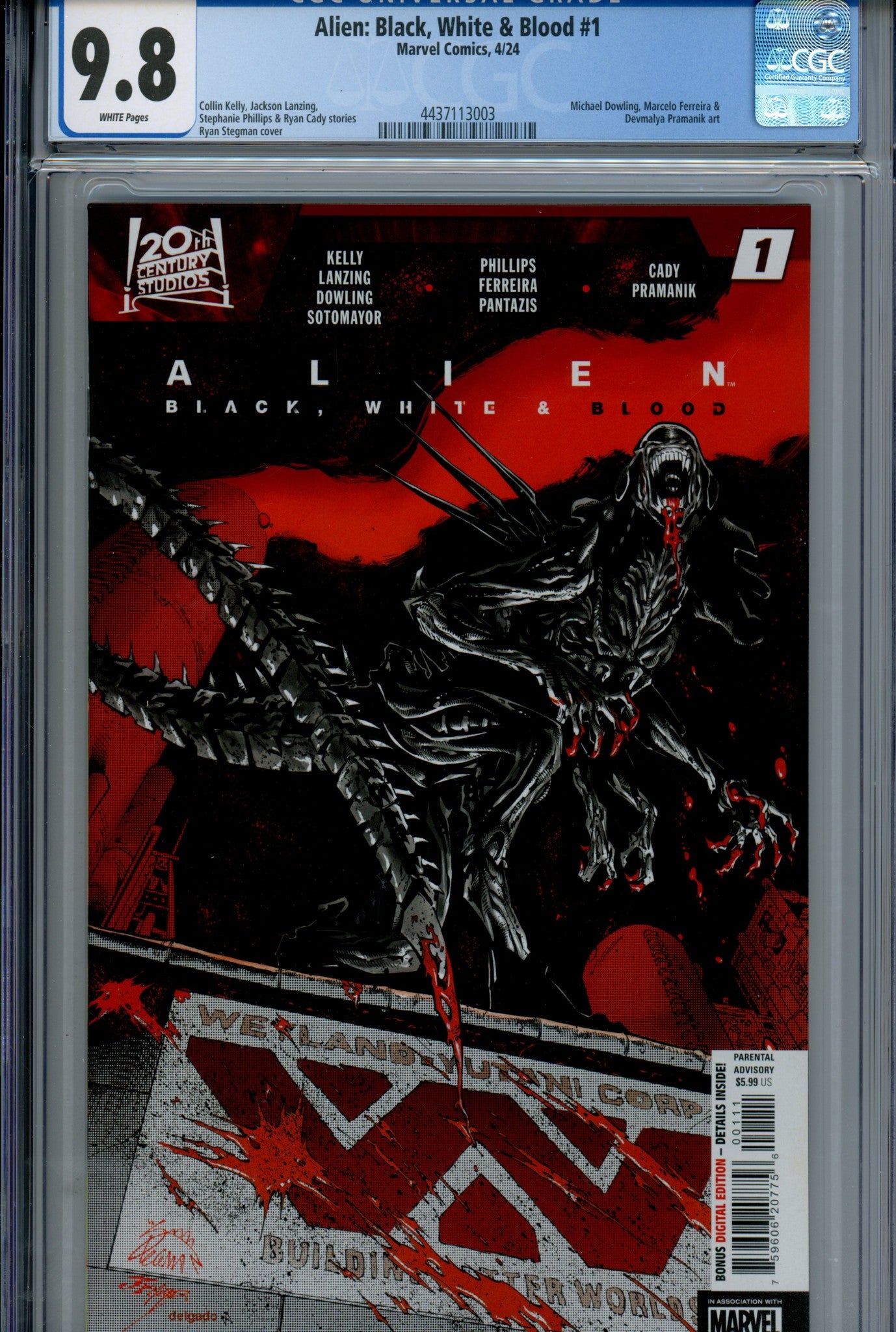 Alien: Black, White & Blood 1 CGC 9.8 (NM/M) (2024) 