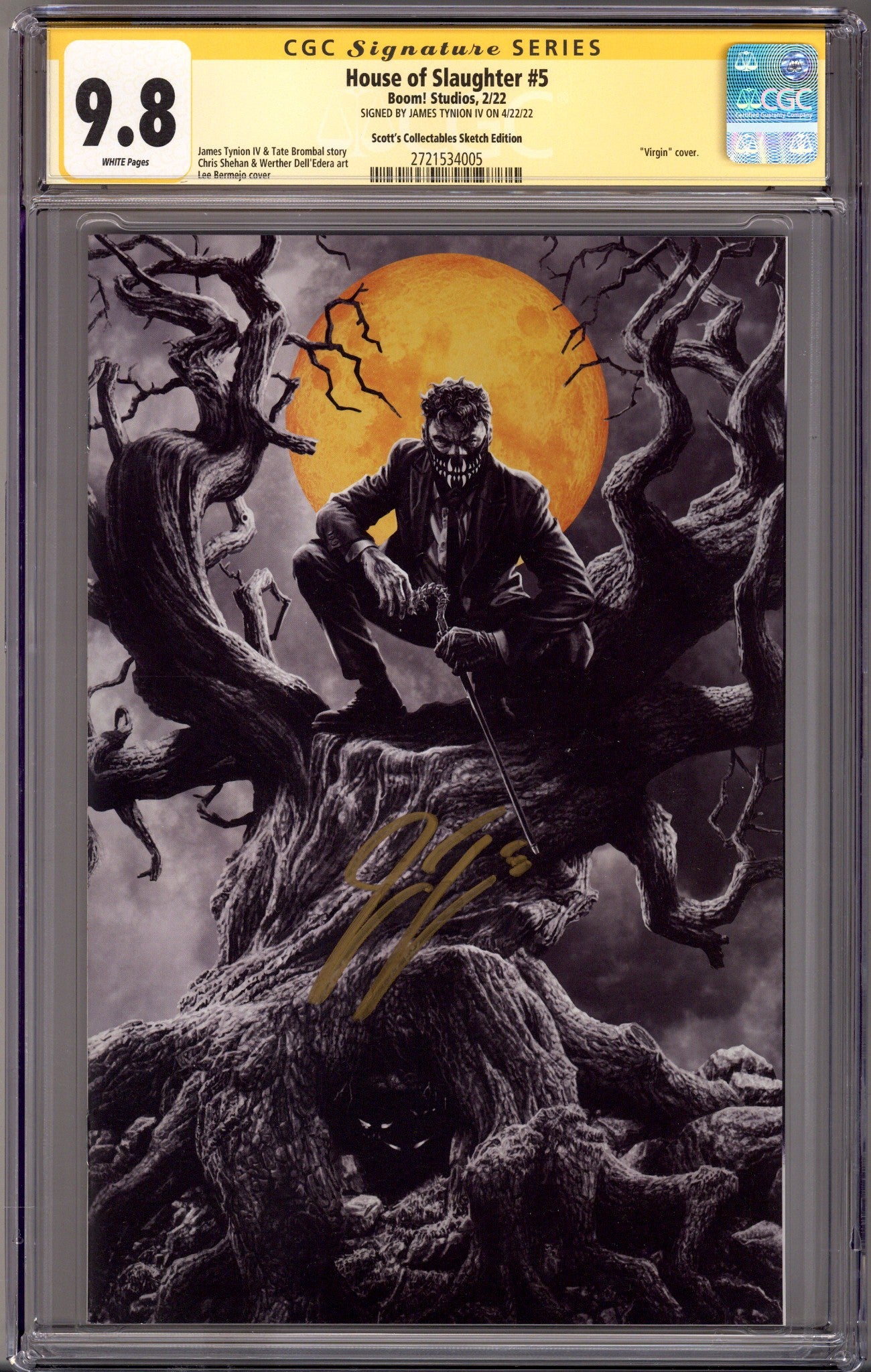 House of Slaughter 5 CGC 9.8 (NM/M) (2022) Bermejo Virgin Exclusive Variant Signed x1 Cover James Tynion 