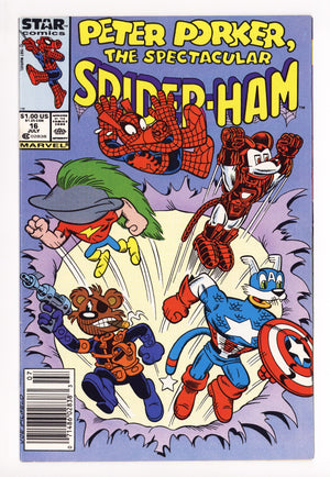 Peter Porker, the Spectacular Spider-Ham 16 FN/VF (7.0) (1987) Newsstand 