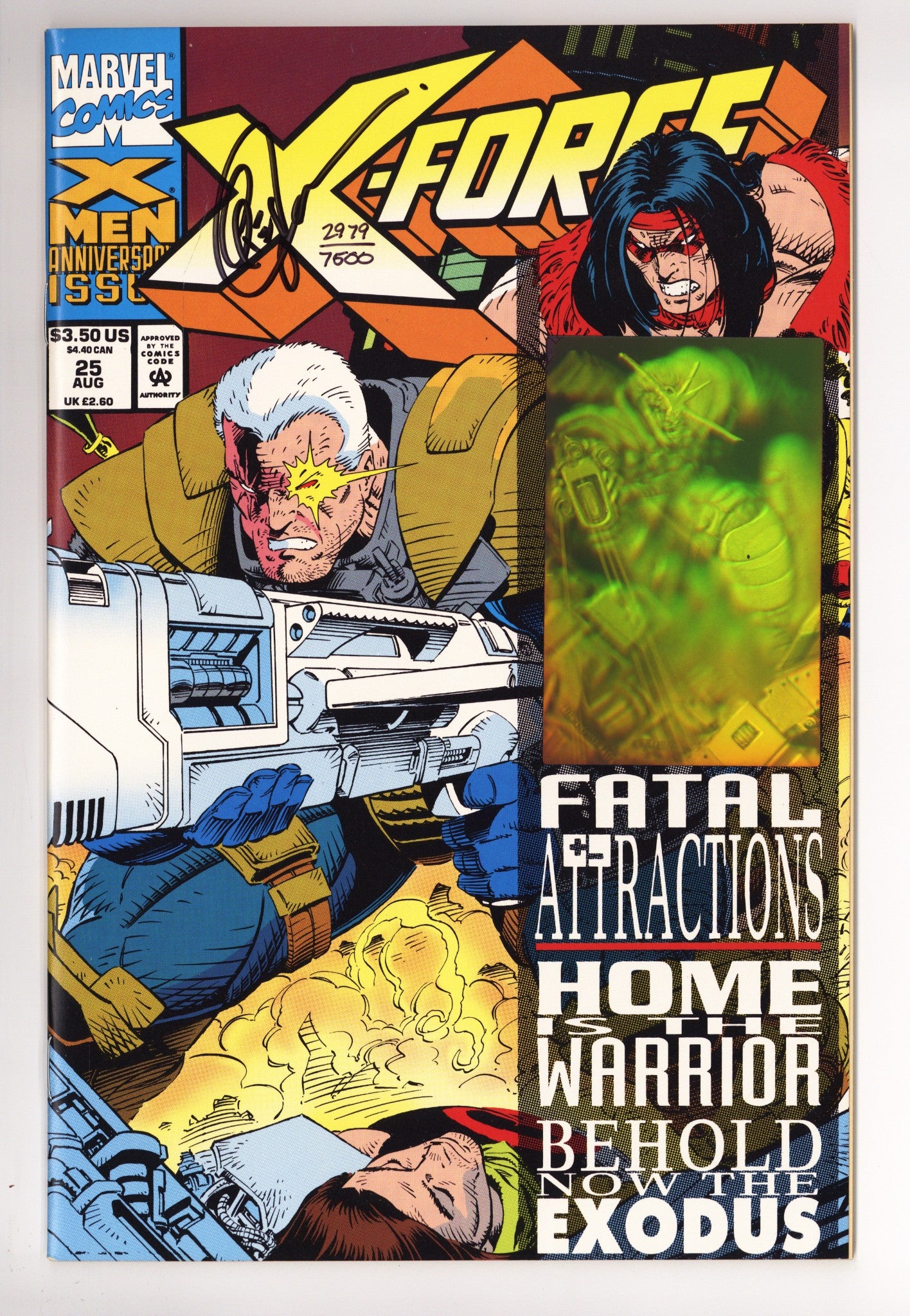 X-Force Vol 1 25 NM- (9.2) (1993) Signed x1 Cover Greg Capullo 