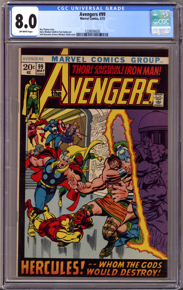 The Avengers Vol 1 99 CGC 8.0 (VF) (1972)