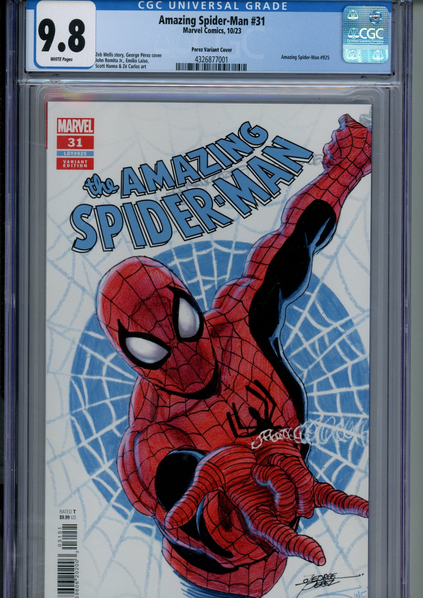 The Amazing Spider-Man Vol 6 31 (925) CGC 9.8 (NM/M) (2023) Perez Variant 
