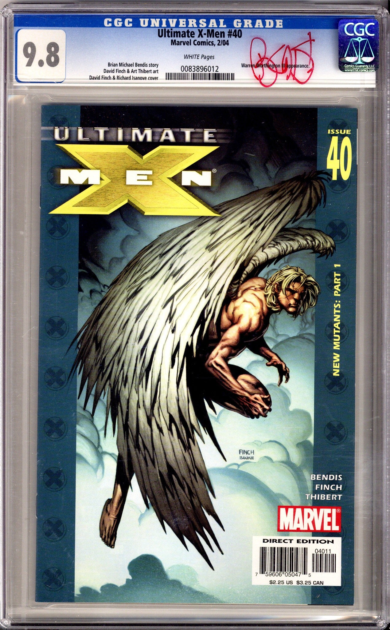 Ultimate X-Men Vol 1 40 CGC 9.8 (NM/M) (2004) Signed x1 On Case Brian Michael Bendis 