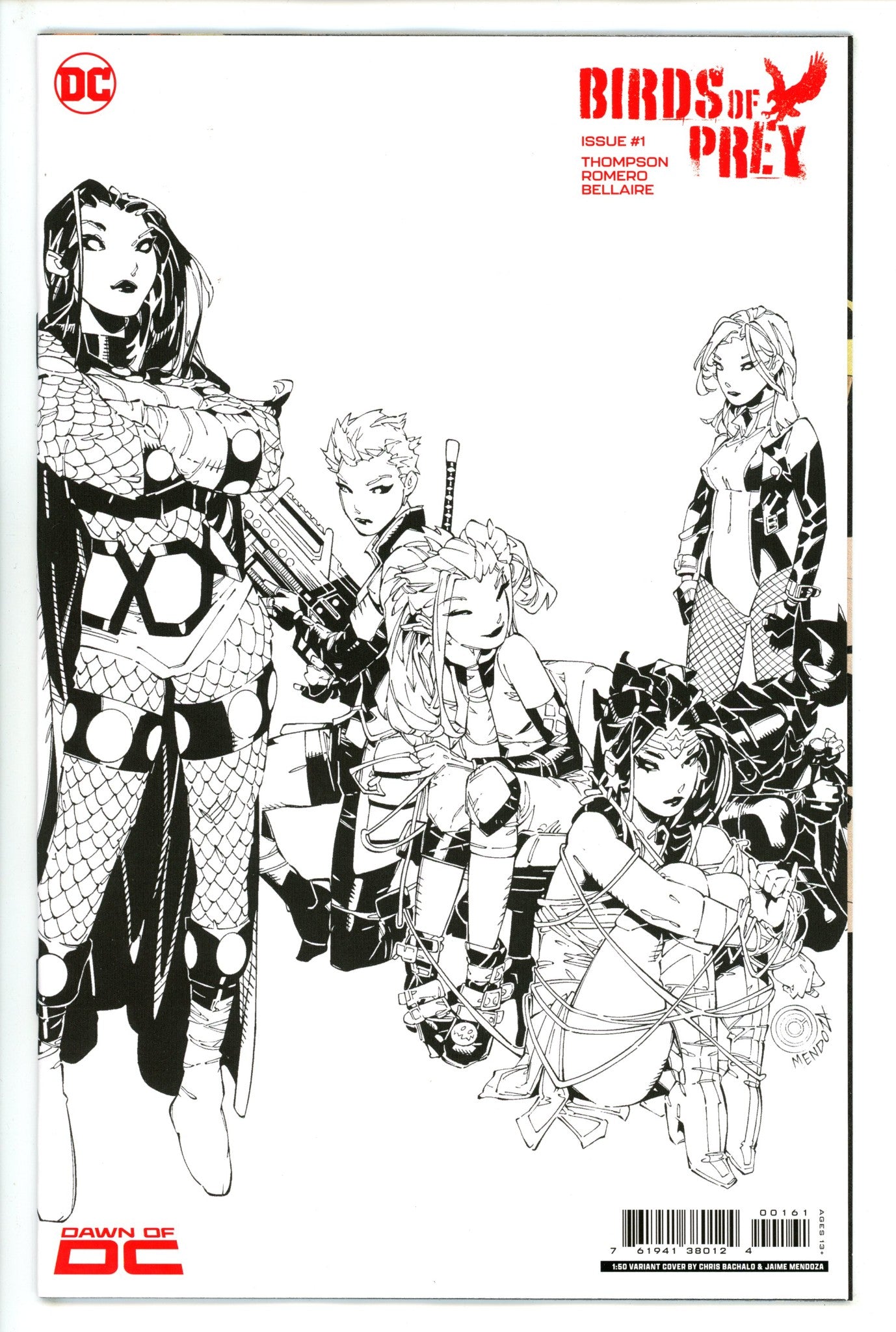 Birds Of Prey Vol 6 1 Bachalo B&W Incentive Variant NM+ (2023)