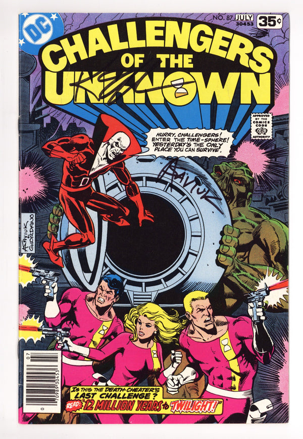 Challengers of the Unknown Vol 1 87 FN+ (6.5) (1978) Signed x2 Cover Alex Saviuk & Keith Giffen