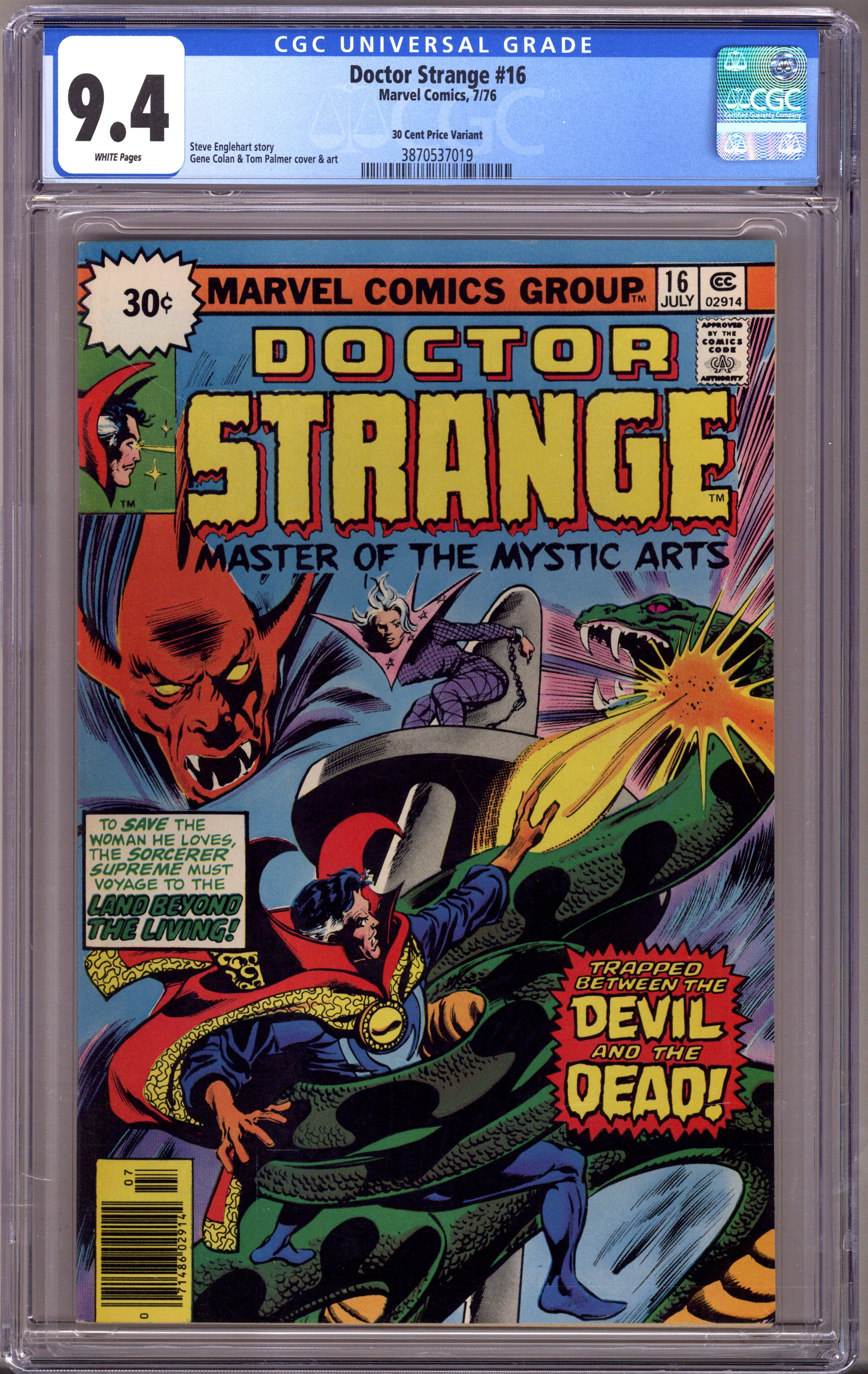 Doctor Strange Vol 2 16 CGC 9.4 (NM) 30 Cent Price Variant (1976) 