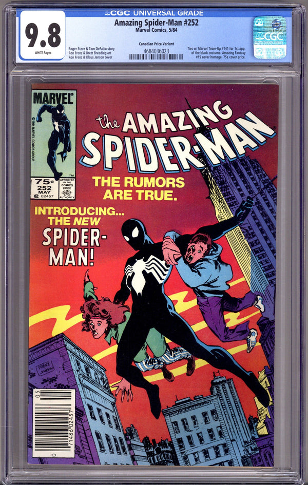 The Amazing Spider-Man Vol 1 252 CGC 9.8 (NM/M) (1984) Canadian Price Variant
