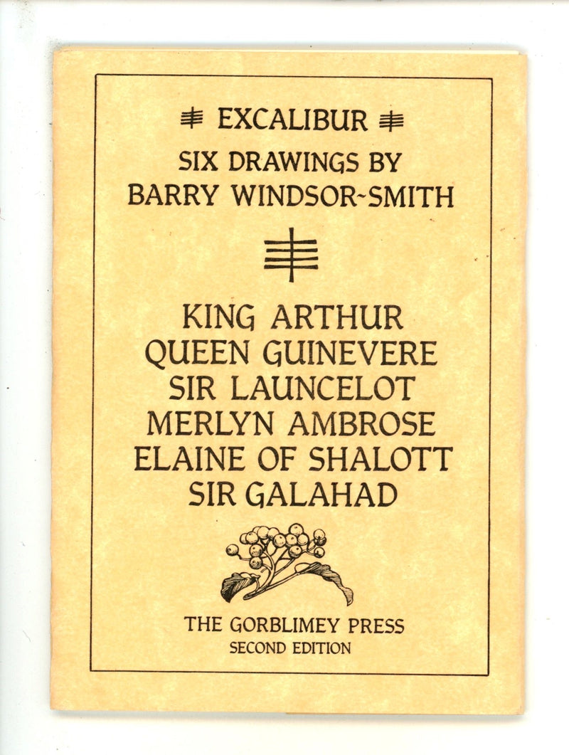 Excalibur: Six Drawings By Barry Windsor-Smith [nn] VF/NM (1978)