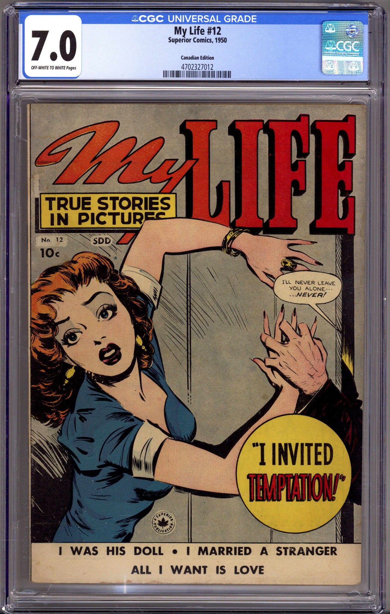 My Life 12 CGC 7.0 (FN/VF) (1950) Canadian Edition 