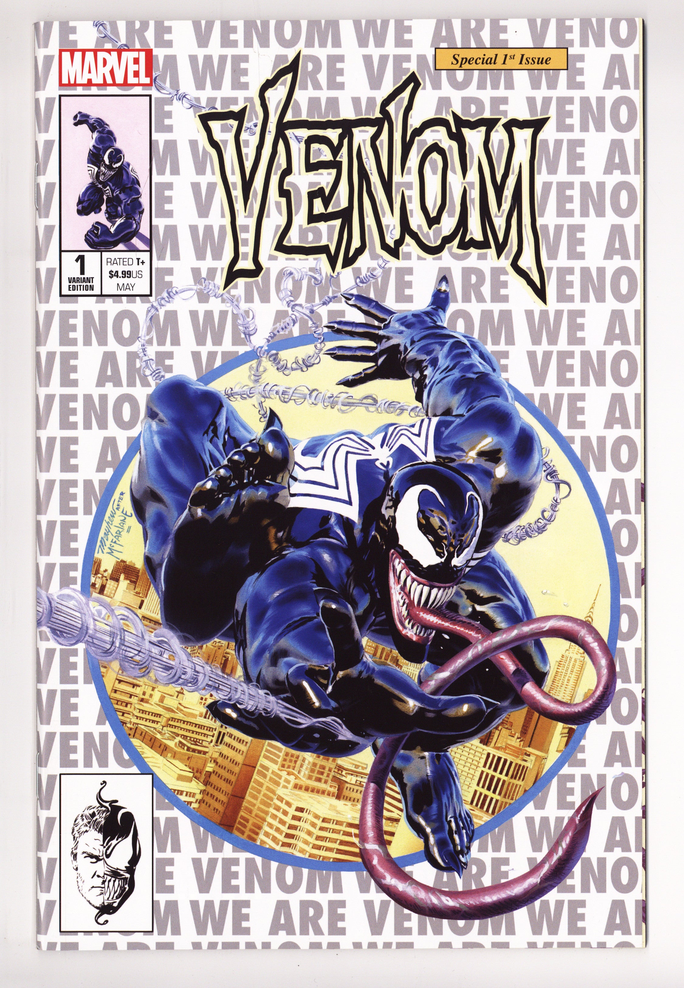 Venom Vol 4 1 (166) NM- (9.2) (2018) Mayhew Silver Homage Exclusive Variant 