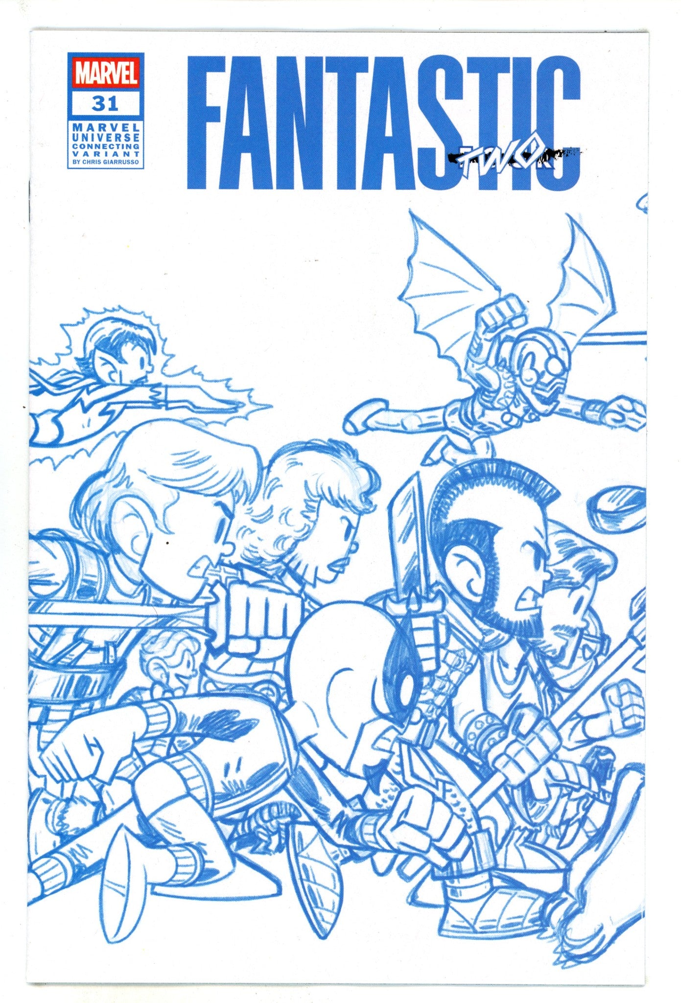 Fantastic Four Vol 7 31 Giarrusso Blue Line Art Connecting Wraparound Incentive Variant NM (2025)